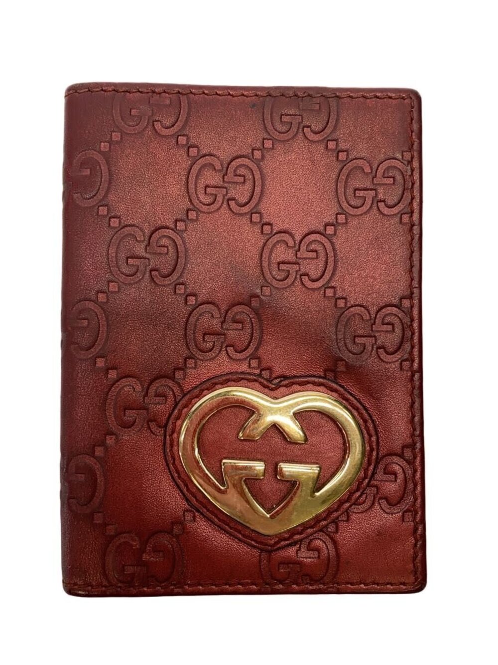 Gucci Card Case Wallet Gucci Guccissima Leather RED